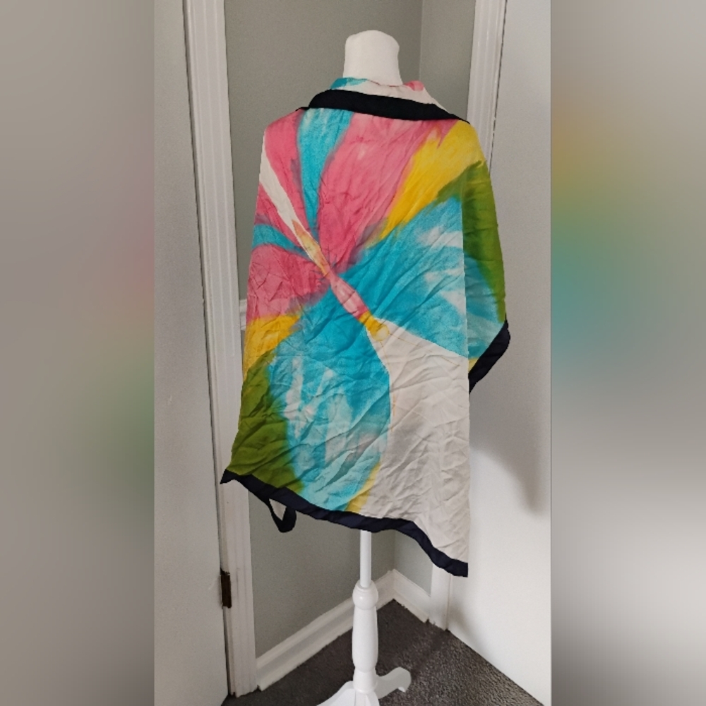 Talbots Butterfly Women's Silk Watercolor Print Scarf